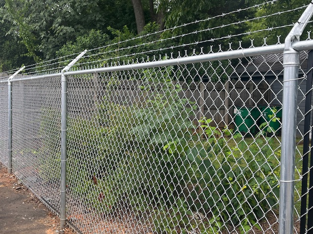 chain link with barbed wire
